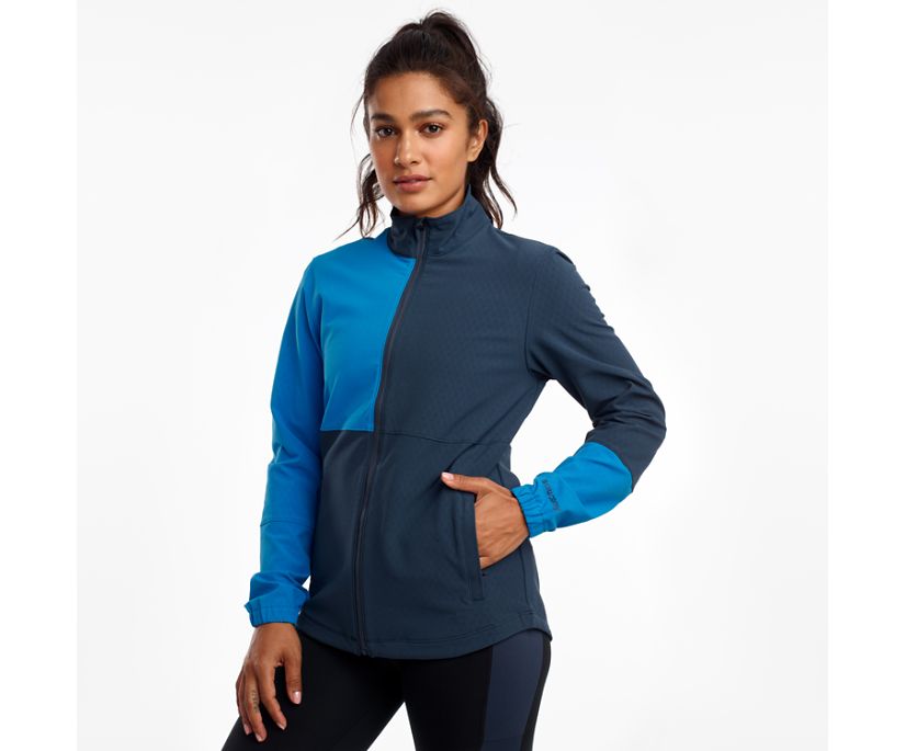 Women\'s Saucony Bluster Jackets Blue | Singapore 267UZGT